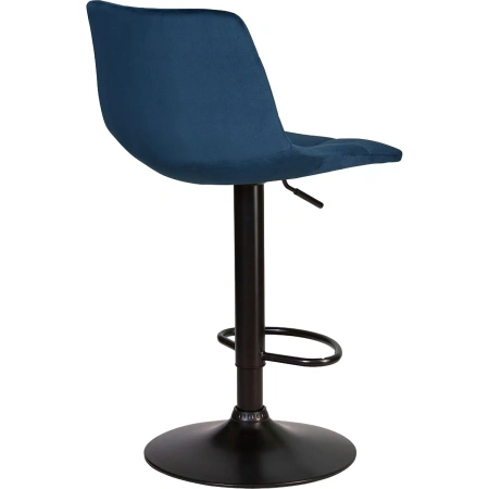 Стул барный Dobrin Tailor black синий/чёрный (велюр/металл)