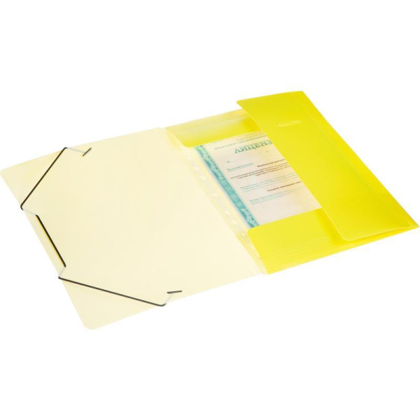 Папка на резинках Attache Neon А4 20 мм пластиковая до 150 листов желтая   (толщина обложки 0.5 мм)
