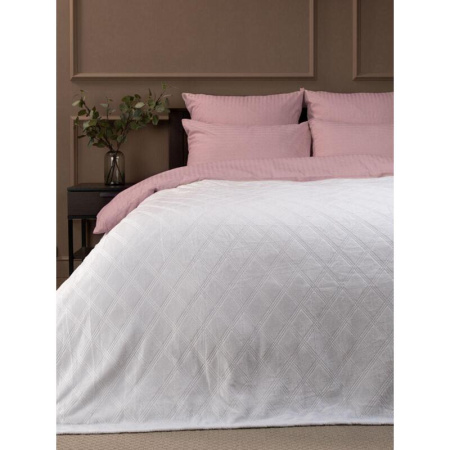 Плед Texrepublic Elite Клетка фланель 150x200 см белый (93341)