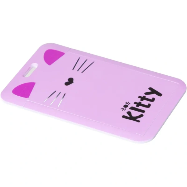 Бейдж Комус Класс Китти вертикальный 110x68 мм крепление шнурком (размер  вкладыша 88x54 мм)