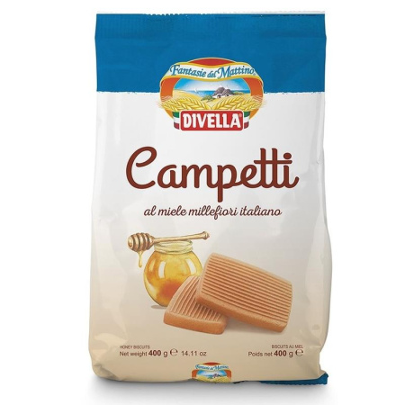 Печенье песочное Divella Кампетти с медом 400 г Печенье песочное Divella Кампетти с медом 400 г