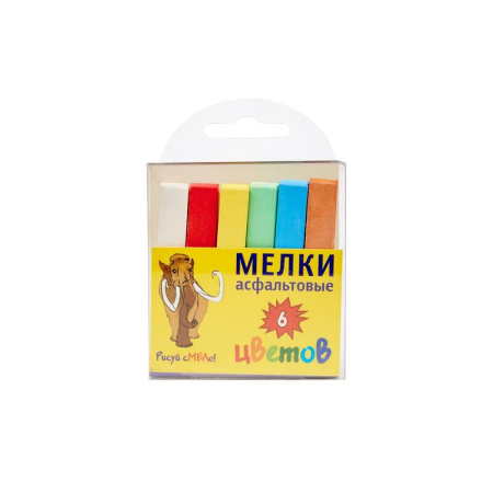Мел для асфальта МЕЛАН цветной 6 штук 6 цветов