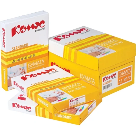 Бумага офисная Комус Документ Standard А3 80 г/кв.м марка С 146 CIE (500  листов)