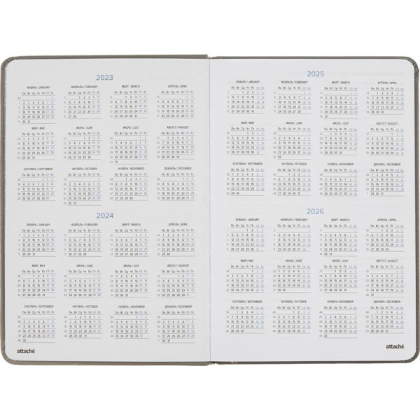 Ежедневник недатированный серый, А5,140x200мм, 136 л. ATTACHE