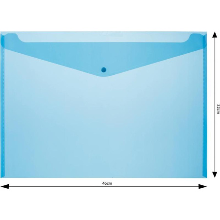 Папка-конверт Attache на кнопке A3 синяя 0,18 мм (5 штук в упаковке)