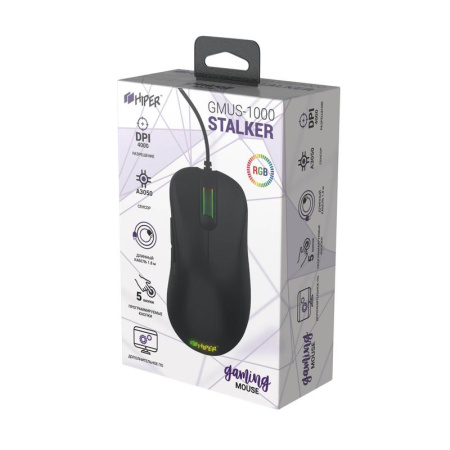 Мышь игровая Hiper Stalker GMUS-1000 черная Мышь игровая Hiper Stalker GMUS-1000 черная