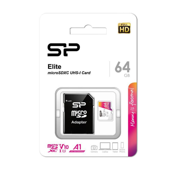 Карта памяти 64 ГБ microSDХC Silicon Power Elite SP064GBSTXBV1V20SP  UHS-I U1 V10 A1