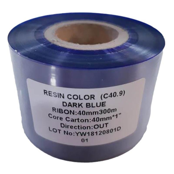 Риббон Resin Premium dark blue 40 мм х 300 м OUT (диаметр втулки 25.4  мм)