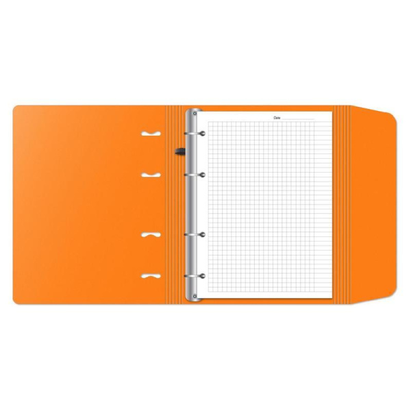 Бизнес-тетрадь со сменным блоком Attache Selection A5 120 листов оранжевая в клетку на кольцах (180x215 мм)