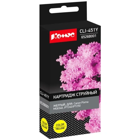 Картридж струйный Комус CLI-451Y для Canon желтый совместимый
