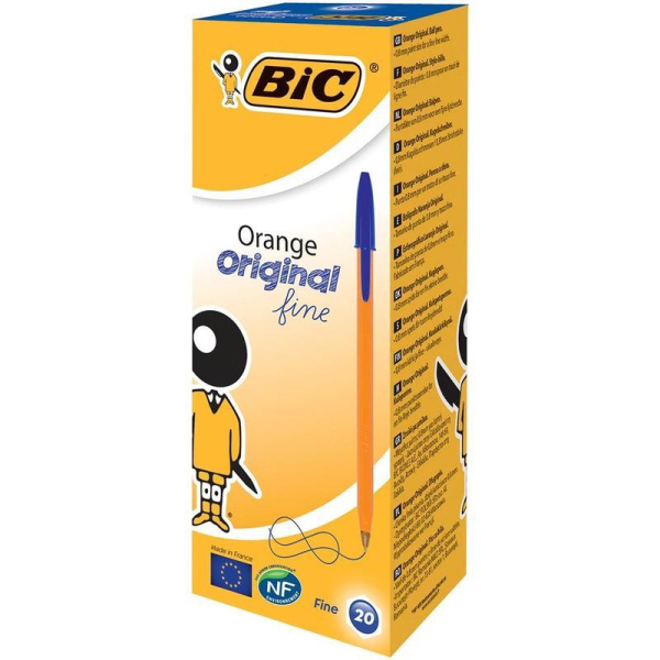 Ручка шариковая неавтоматическая масляная BIC Orange синяя (толщина линии 0.35 мм)