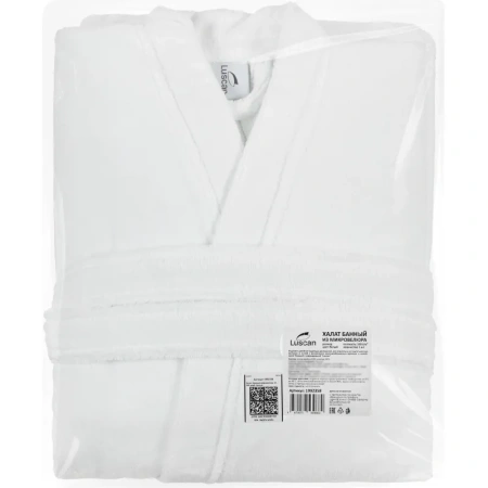 Халат велюровый Luscan размер 52 (XL) белый