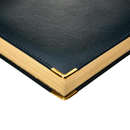 Ежедневник полудатированный Bruno Visconti Imperium натуральная кожа А5 208 листов синий (золотистый обрез, 145x216 мм) (артикул производителя 3-023/121)