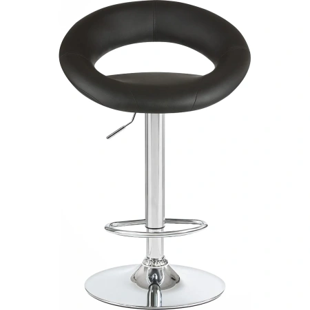 Стул барный Dobrin Mira чёрный/хромированный (искусственная кожа/металл)