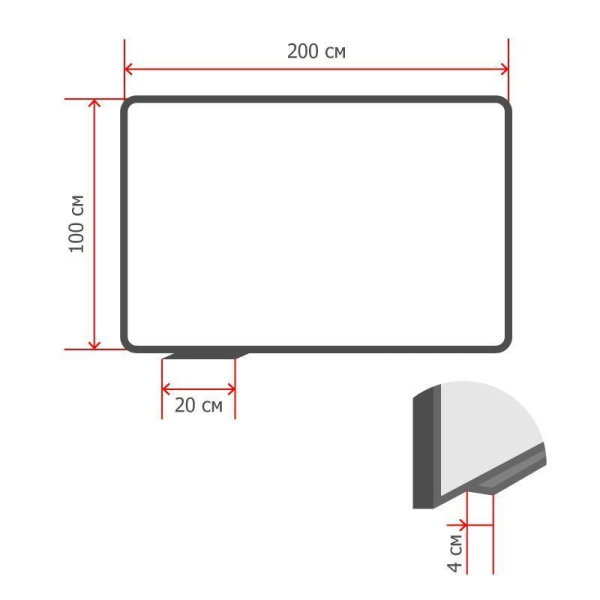 Доска стеклянная 100x200 см магнитно-маркерная белая Attache Premium