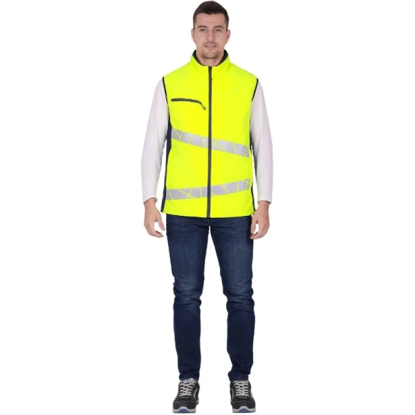 Жилет сигнальный утеплённый Active жёлтый/синий с СОП размер 44-46  (170-176)