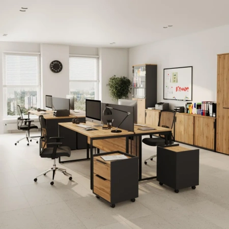 Рабочая станция Easy Loft двухместная (дуб натуральный, 1180х1370х752  мм)