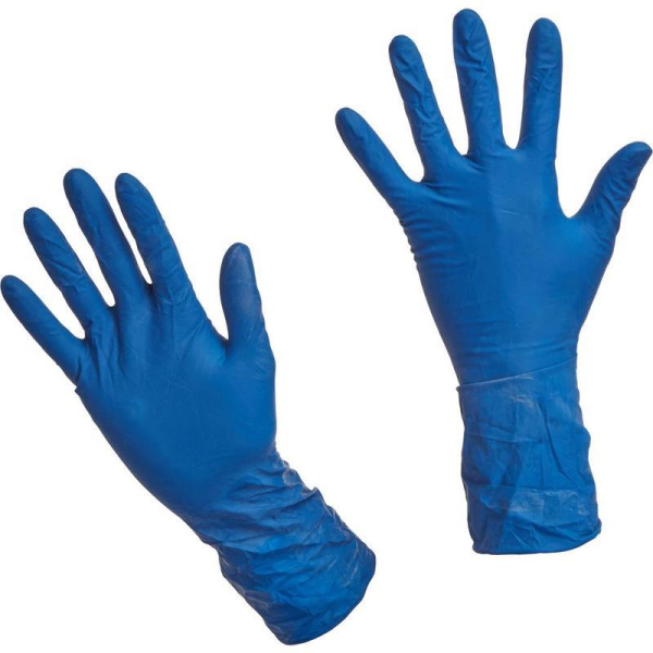 Перчатки одноразовые Benovy High Risk латексные неопудренные темно-синие (размер XL, 50 штук/25 пар в упаковке)
