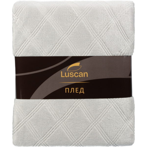 Плед Luscan микрофибра 200х220 см серый фактурный