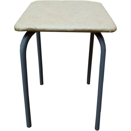 Табурет квадратный Strong бежевый (искусственная кожа, металл)