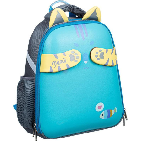 Ранец ортопедический №1 School Котик с рыбкой
