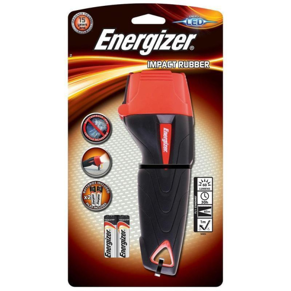 Фонарь ручной Energizer Impact Rubber Light Large 2AA+Tray