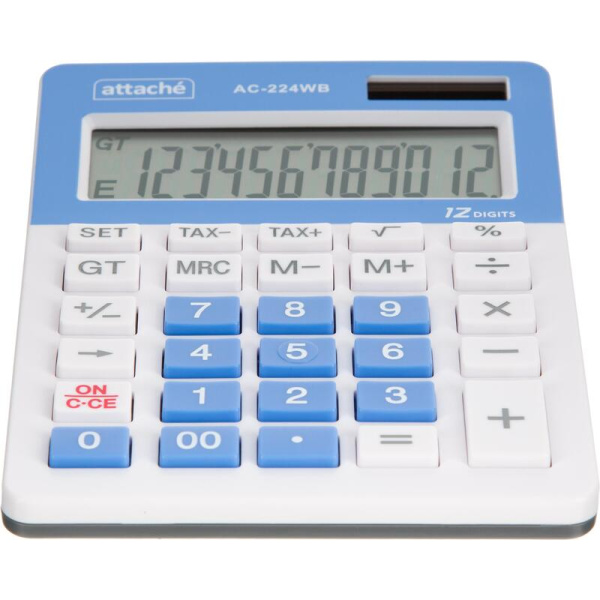 Калькулятор настольный Attache AС-224WB 12-разрядный белый/голубой  145x104x28 мм