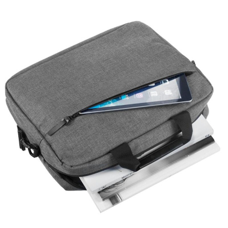 Сумка для ноутбука The First из полиэстера серая (6836.10)