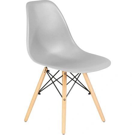 Стул обеденный Dobrin DSW светло-серый (пластик, массив дерева)