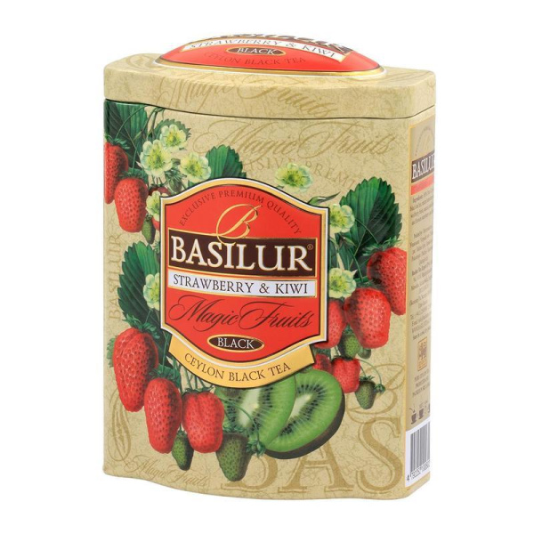 Чай подарочный Basilur Волшебные фрукты листовой черный клубника и киви 100 г