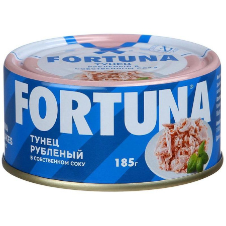 Тунец Fortuna рубленый в собственном соку 185 г Тунец Fortuna рубленый в собственном соку 185 г