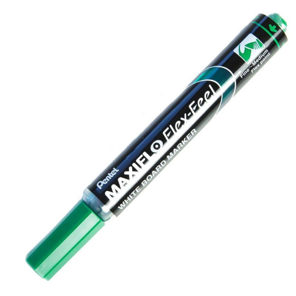 Маркер для досок Pentel Maxiflo Flex-Feel зеленый (толщина линии 1-5 мм)
