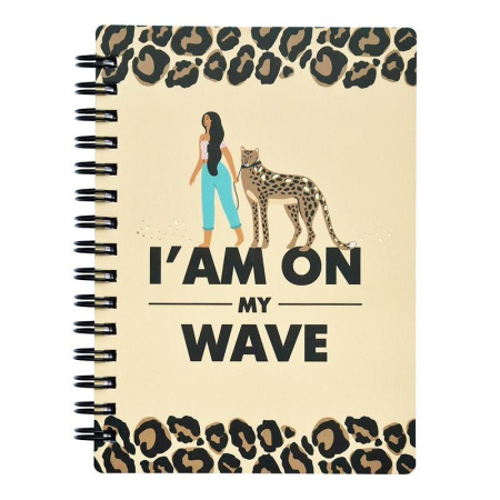 Блокнот Be Smart  Leo бежевый А6 120 листов в клетку на спирали