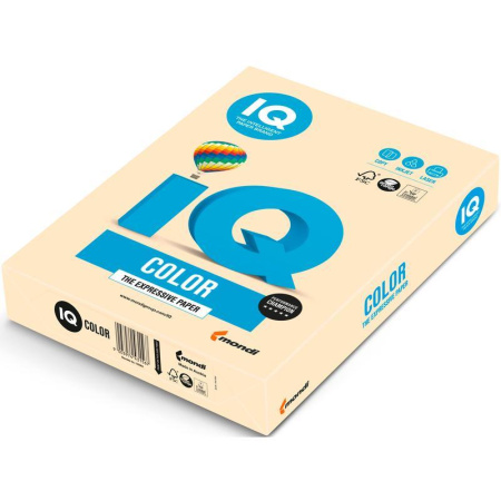 Бумага цветная IQ Color (А4, 80 г/кв.м, CR20-кремовый, 500 листов)