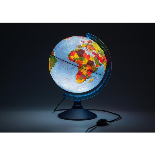 Глобус физико-политический рельефный с подсветкой 250 мм