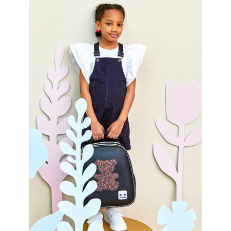 Ранец Комус Класс Basic Медвежонок анатомический чёрный с двумя  отделениями