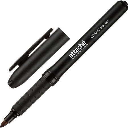 Маркер для CD Attache Selection c резиновой манжетой черный Маркер для CD Attache Selection c резиновой манжетой черный