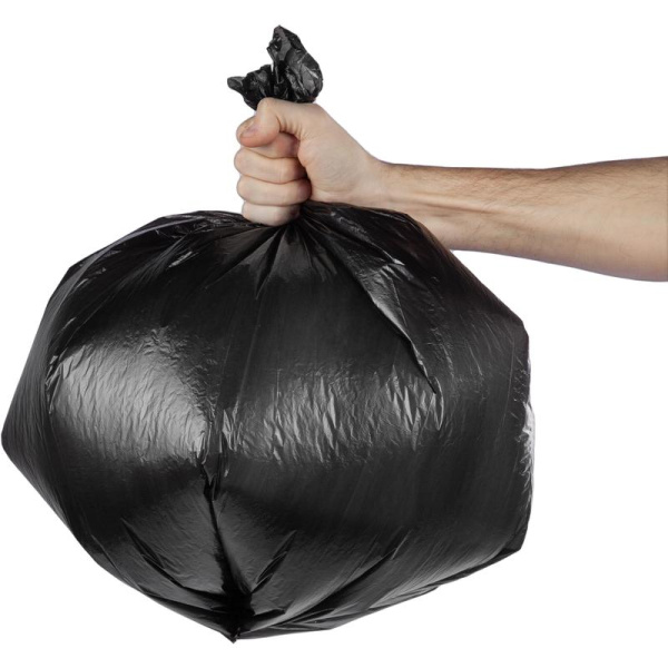 Мешки для мусора на 60 л Элементари черные (ПНД, в рулоне 20 штук, 58х68  см)