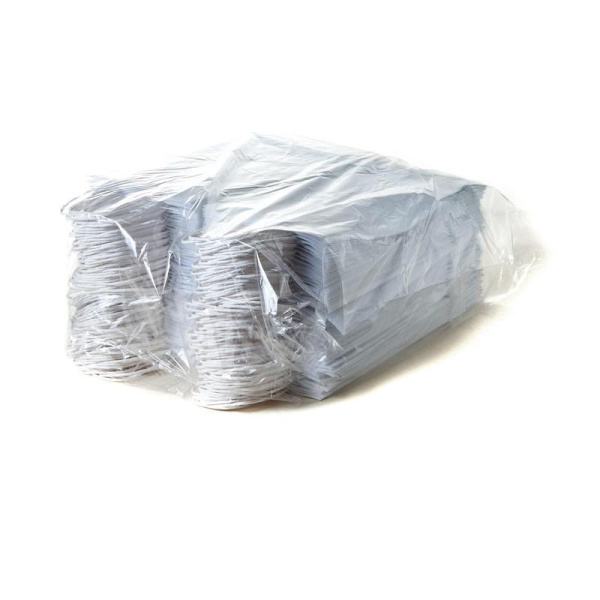 Крафт-пакет бумажный белый с кручеными ручками 14+8x34 см (100 штук в  упаковке)