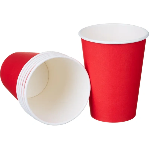 Стакан одноразовый бумажный 300/430 мл красный 800 штук в упаковке