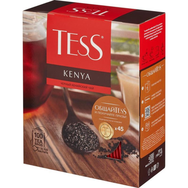 Чай Tess Kenya черный 100 пакетиков