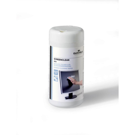 Салфетки в тубе для чистки экранов Durable Screenclean Box (100шт., вискоза)
