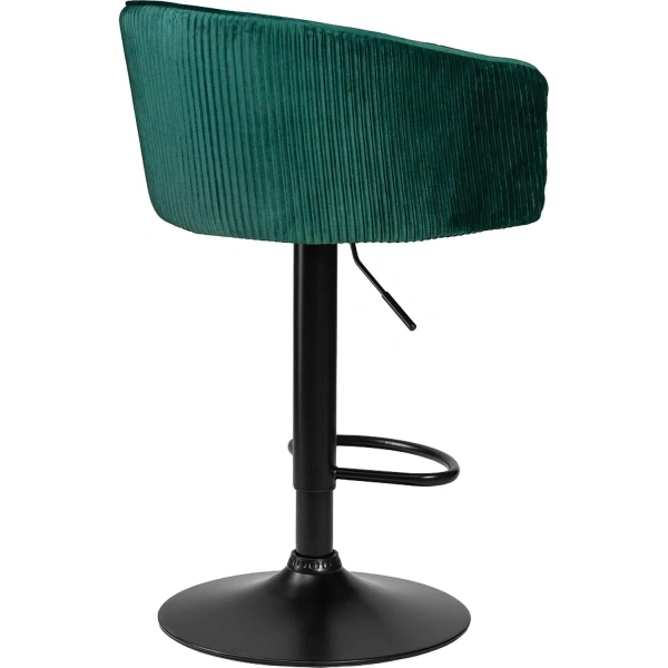 Стул барный Dobrin Darcy black зелёный/чёрный (велюр/металл)