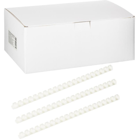 Пружины для переплета пластиковые 19 мм белые (100 штук в упаковке)