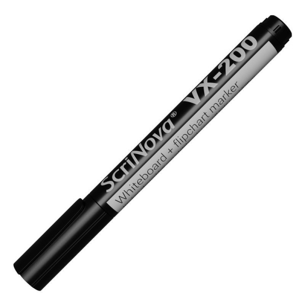 Маркер для досок и флипчарт ScriNova VX-200 чёрный (толщина линии 1-3 мм)