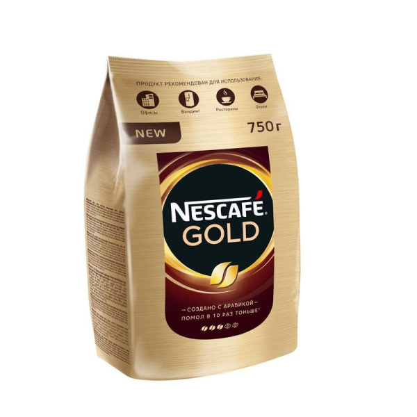Кофе растворимый Nescafe Gold 750 г (пакет)