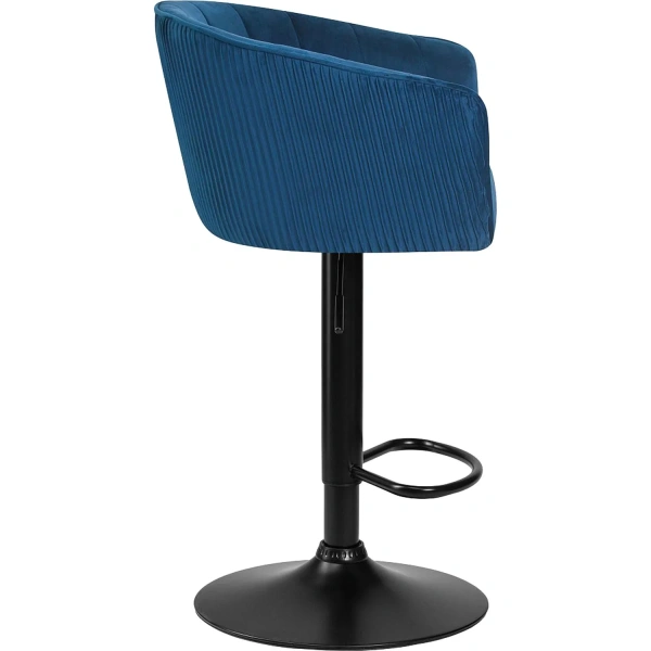 Стул барный Dobrin Darcy black синий/чёрный (велюр/металл)