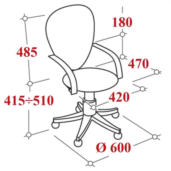 Кресло офисное Easy Chair 319 ТС черное (ткань, пластик)