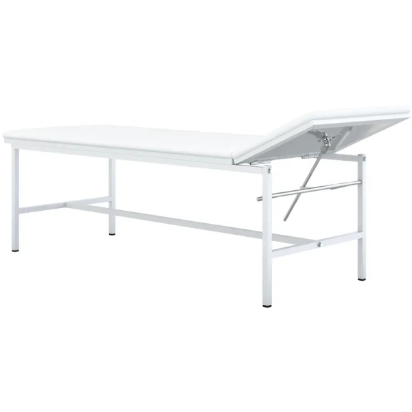 Кушетка медицинская смотровая с подголовником КМС-01-МСК/МСК-203 белая  (винилискожа)