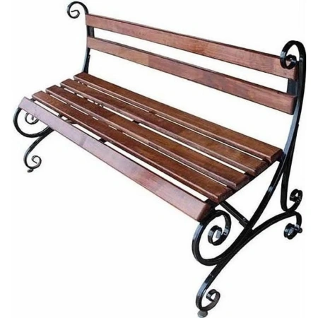 Скамья садовая Виола (коричневый/чёрный, 1540х650х830 мм)